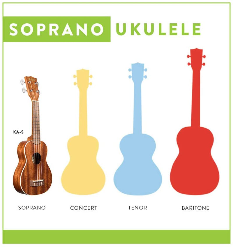 Kala KA-S Satin Mahogany Soprano Ukulele with White Binding